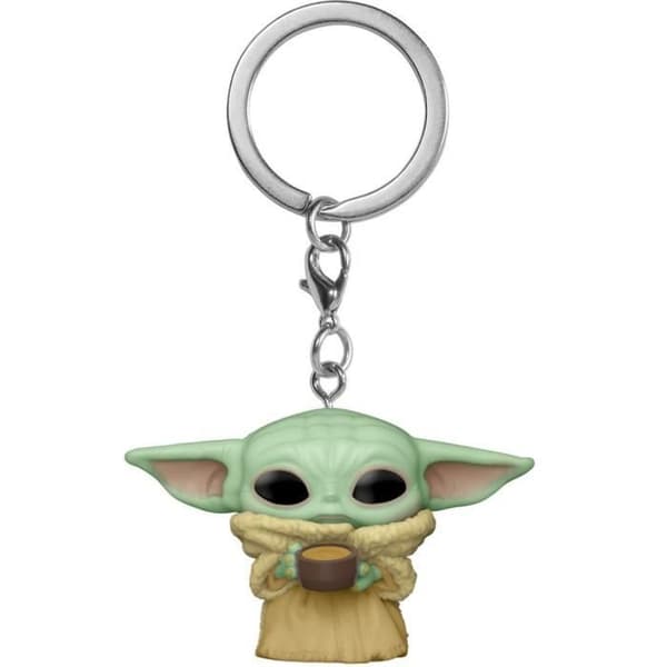 Funko Pocket Pop! Nyckelring Mandalorian - Barn med kopp
