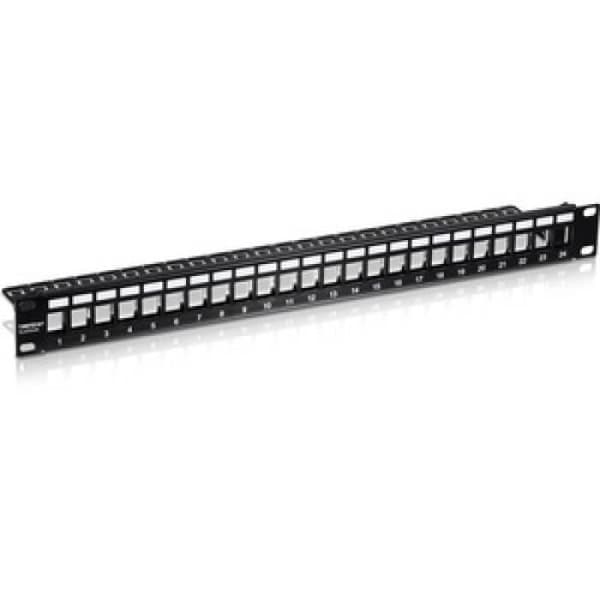 Patchpanel - 24-port - 1U - svart - Keystone - tom