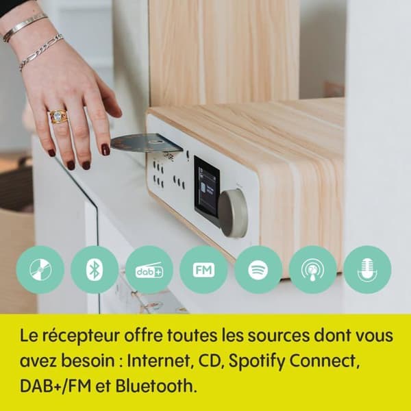 Hifi-förstärkare Pure - Bomullsvit/Ek