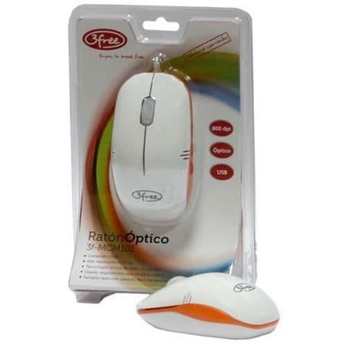 3gratis 3F-MCM101-WO, optisk, USB, 800 DPI, 60g