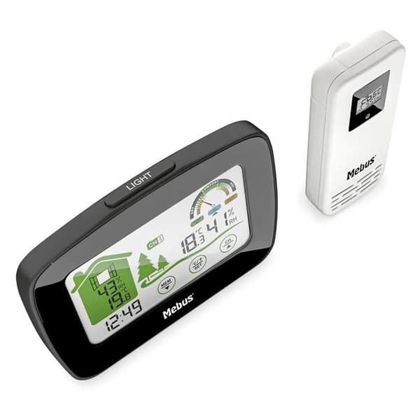 Väderstation - MEBUS - 40902 - Utomhussensor - Termometer/Hygrometer - Svart