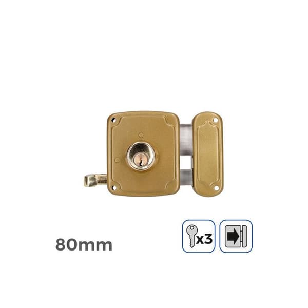 Rak lås 80mm 3 nycklar ingår