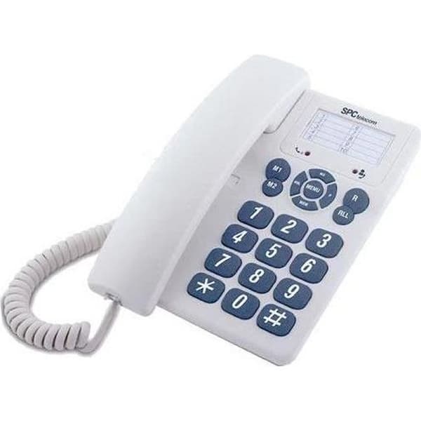 Telecom 3602 Bordstelefon - Vit - Stora knappar