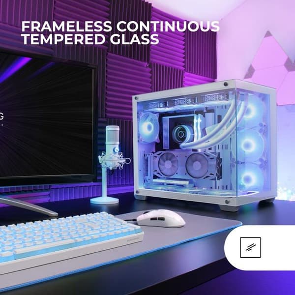 Spelchassi - Mars Gaming - MCV4 - Vit - E-ATX - Ramat glas utan ram