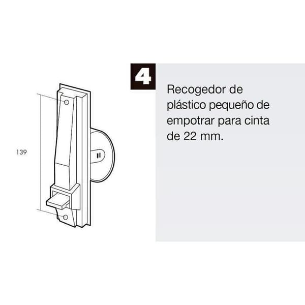 Recogedor Persiana Plastico Small - WOLFPACK - Cinta 22 mm - Vit