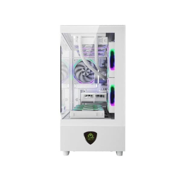 Caja Keep Out XC-301W Micro-ATX/ITX Vit Råglas Templat ARGB 420mm GPU