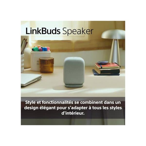 Bärbar Högtalare - Sony - LinkBuds - Bluetooth - IPX4 - 25h Batteritid - Ljusgrå