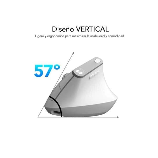 Datormus - SUBBLIM - Natur Vertikal Ergo - Ergonomisk - Tyst - USB Typ C