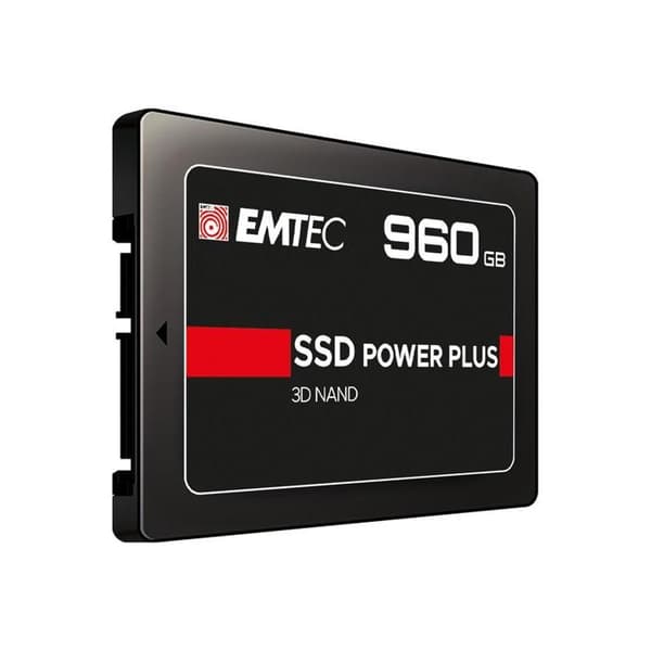 Power Plus SSD - EMTEC - 960 GB - SATA 6Gb/s - 2,5" - TRIM-stöd - ECC - Dålig blockhantering
