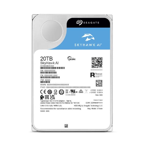 Hårddisk - SEAGATE - Skyhawk - 20To - SATA 6Gb/s - 512Mo cache