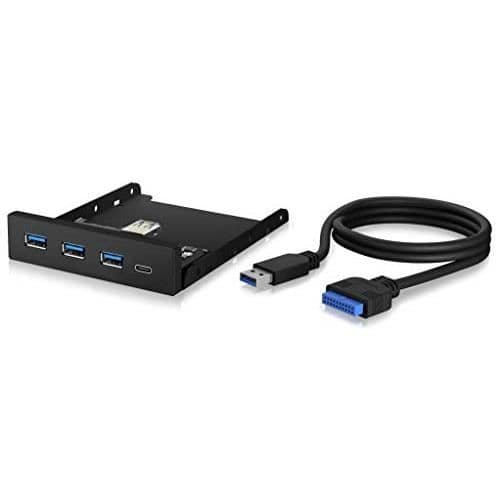 Koncentrator (hub) - ICY BOX - USB 3.0 Frontpanel - 1x USB-C - 3X USB-A
