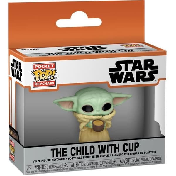 Funko Pocket Pop! Nyckelring Mandalorian - Barn med kopp