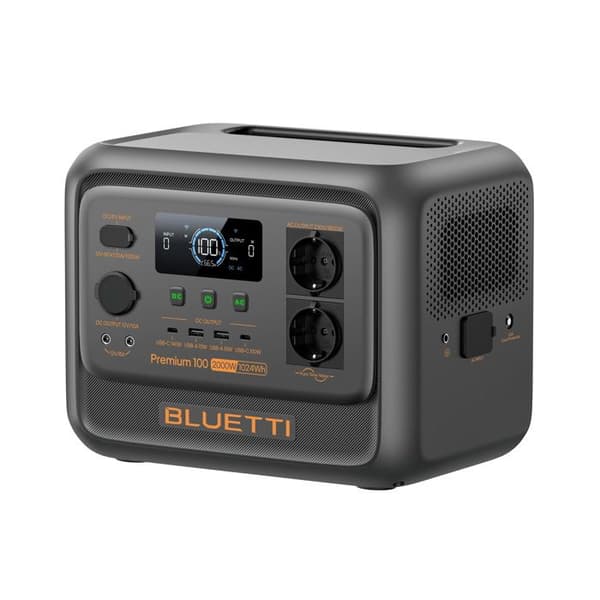 Kit BLUETTI Premium 100 V2 Powersation med Solpanel 130W - Batteri 1024Wh, Solgenerator 2x2000W (2700W Max.)