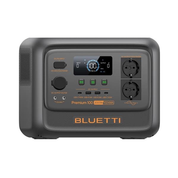 Kit BLUETTI Premium 100 V2 Powersation med Solpanel 130W - Batteri 1024Wh, Solgenerator 2x2000W (2700W Max.)