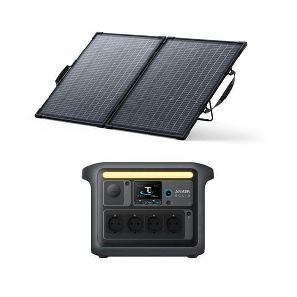 Kit Anker SOLIX C1000X med 100W bifacialt solpanel - Solgenerator 4x1800W