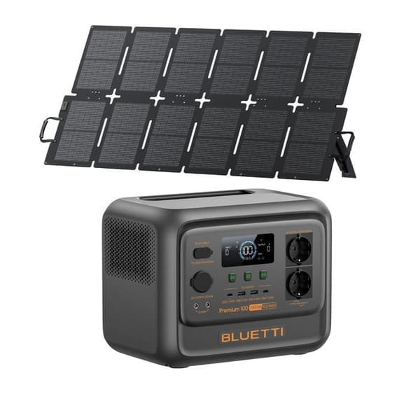 Kit BLUETTI Premium 100 V2 med Solpanel 220 W - Batteri 1024Wh, Solgenerator 2x2000W (2700W Max.)