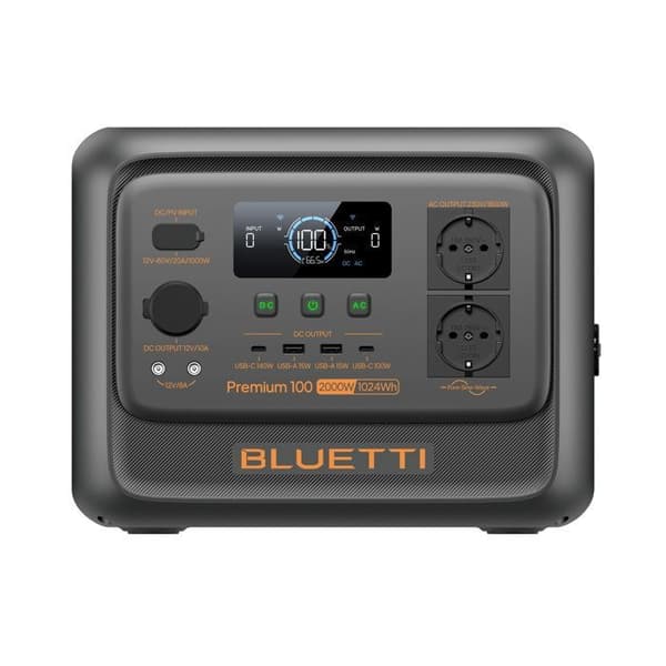 Kit BLUETTI Premium 100 V2 med 200W solpanel - 1024Wh batteri, solgenerator 2x2000W (2700W Max.)