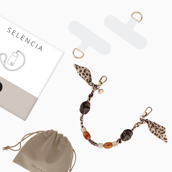 Selencia Satin Stone telefonkæde - Sand