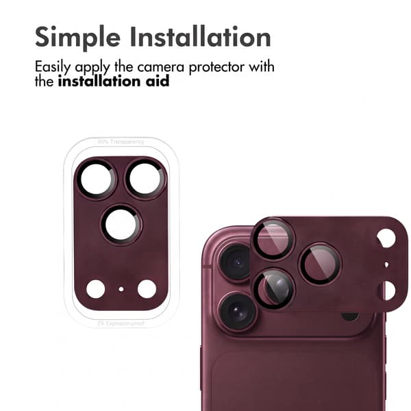 imoshion Kameraskydd glas 2-packför Apple iPhone 18 Pro - Plum