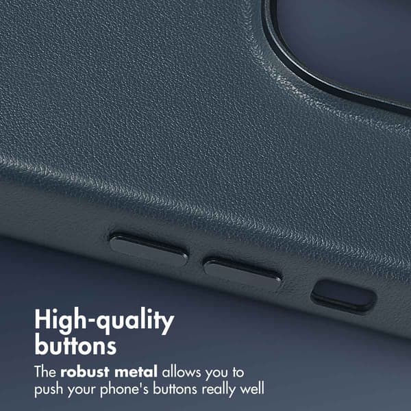 Accezz Läder Baksida MagSafe för Apple iPhone 14 Pro - Nightfall Blue