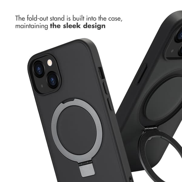Accezz Ring Stand bagside-cover med MagSafe til Apple iPhone 14 - Sort