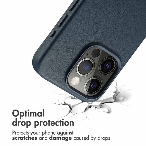 Accezz Läder Baksida MagSafe för Apple iPhone 15 Pro - Nightfall Blue