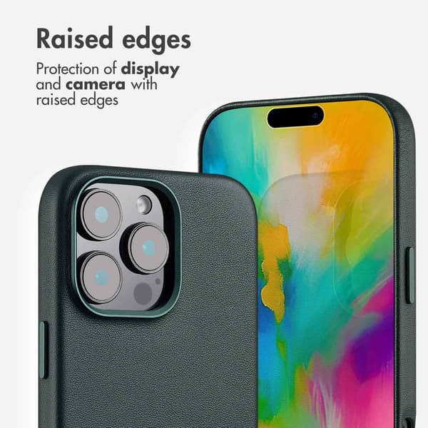Accezz Läder Baksida MagSafe för Apple iPhone 16 Pro Max - Cedar Green