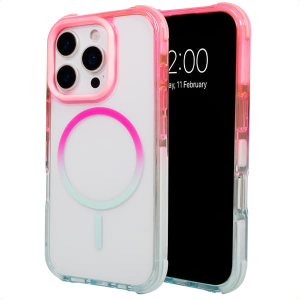 Selencia Gradient MagSafe Baksida för Apple iPhone 16 Pro - Rosa / Blå