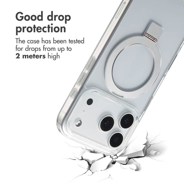 Accezz Ringstativ Baksida med MagSafe för Apple iPhone 17 Pro Max - Transparent