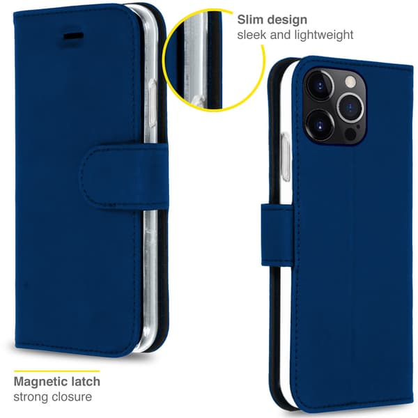 Accezz Plånbok Softcase Bokfodral för Apple iPhone 13 Pro - Mörkblå