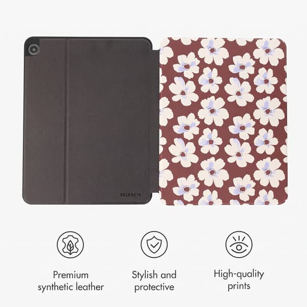 Selencia Vivid tablethylster til Samsung Galaxy Tab A11 Plus / A9 Plus - Choco Flower Pop