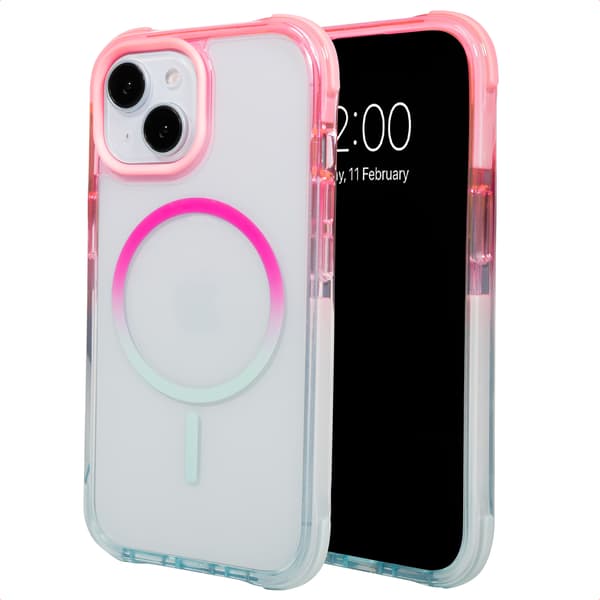 Selencia Gradient MagSafe Baksida för Apple iPhone 15 - Rosa / Blå