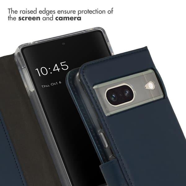 Selencia Ękta läder bokfodral för Google Pixel 7 - Blå