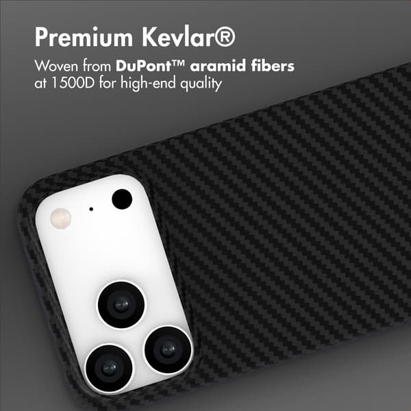 Accezz MagSafe Kevlar® bagsidecover til Apple iPhone 17 Pro Max - Sort