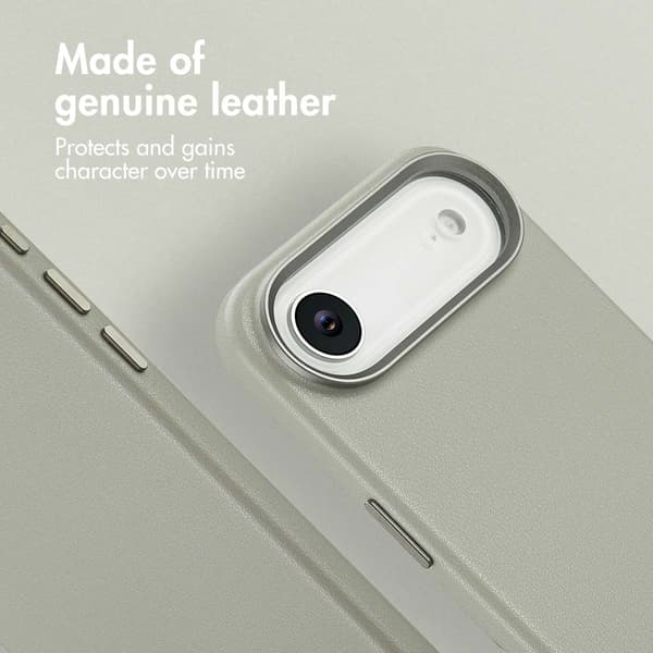 Accezz Läder Baksida MagSafe för Apple iPhone Air - Light Grey