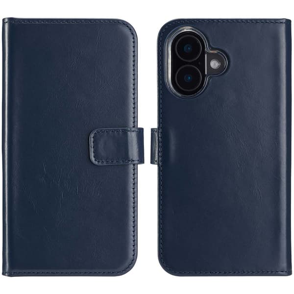 Selencia Ękta läder bokfodral för Apple iPhone 16 Plus - Blå