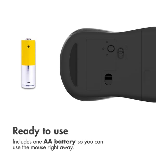 Accezz Wireless Mouse - Bluetooth / USB-A Adapter - Grey