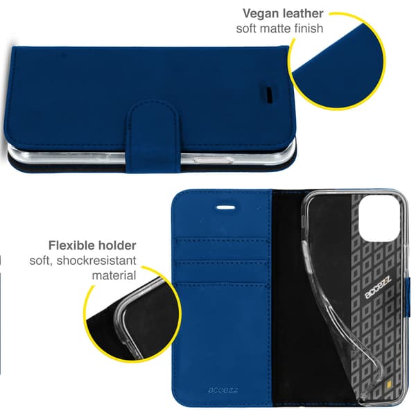 Accezz Plånbok Softcase Bokfodral för Apple iPhone 13 Pro - Mörkblå