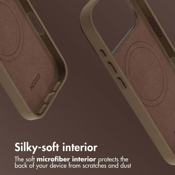 Accezz Läder Baksida MagSafe för Apple iPhone 17 Pro Max - Coffee Brown