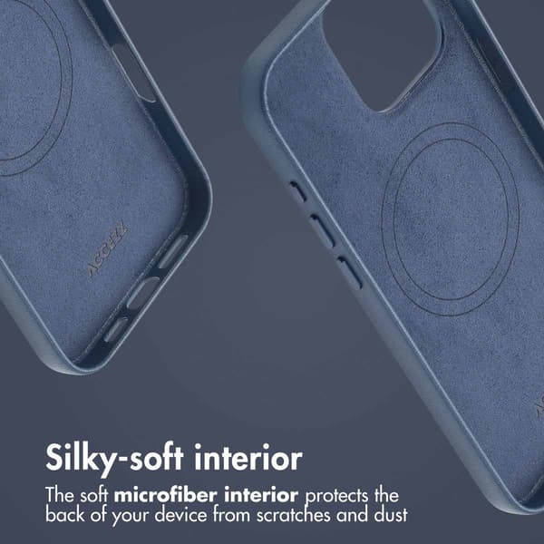 Accezz Läder Baksida MagSafe för Apple iPhone 16 Pro Max - Nightfall Blue