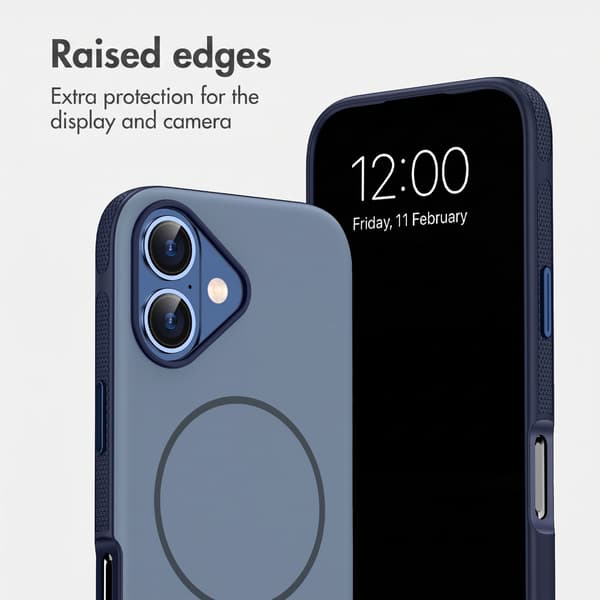 imoshion Color bagsidecover med Thin MagSafe Ring til Apple iPhone 16 - Mørkeblå