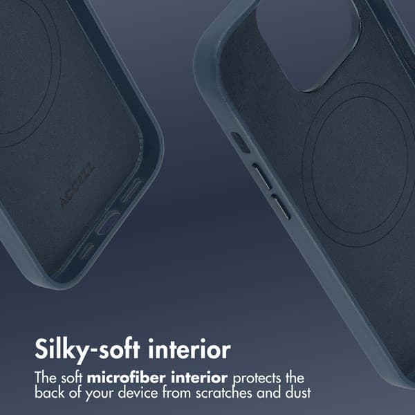 Accezz Läder Baksida MagSafe för Apple iPhone 14 Pro - Nightfall Blue