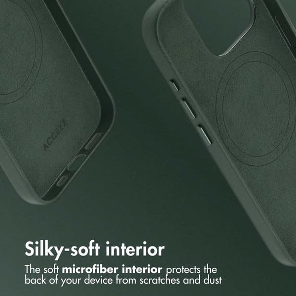Accezz Läder Baksida MagSafe för Apple iPhone 15 Pro - Cedar Green