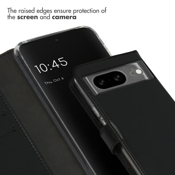 Selencia Ægte læder bogomslag til Google Pixel 8 - Sort