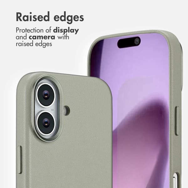 Accezz Læder bagside-cover med MagSafe til Apple iPhone 17 - Light Grey