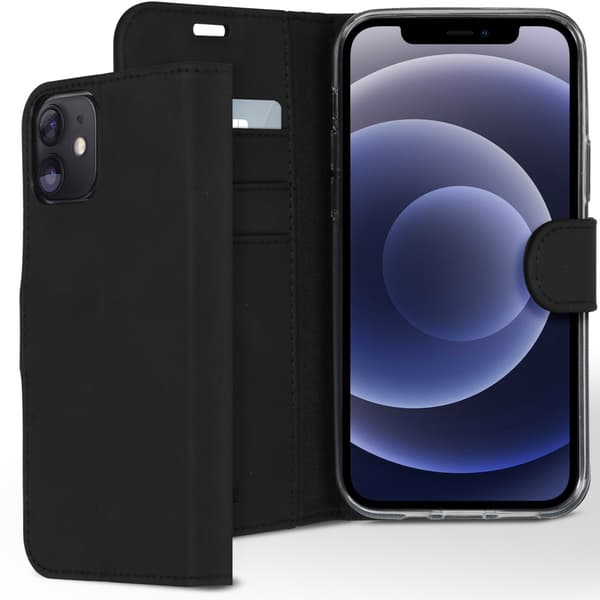 Accezz Wallet softcase bogomslag til Apple iPhone 12 (Pro) - Sort