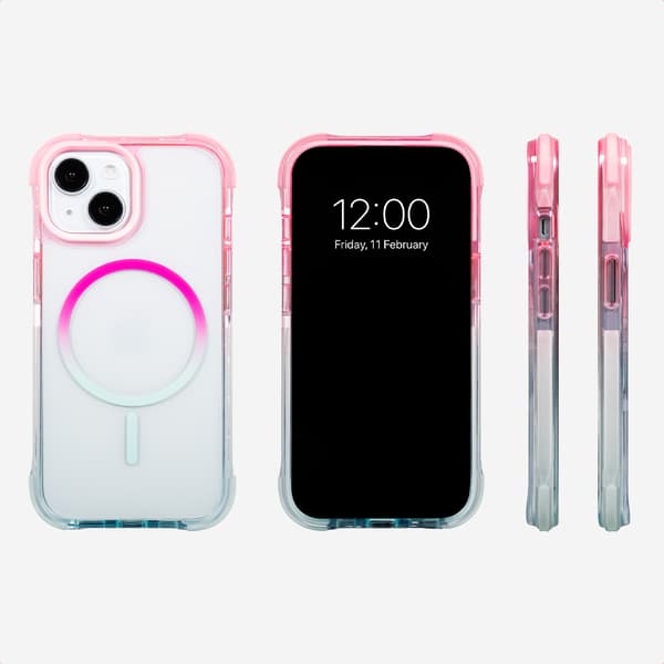 Selencia Gradient MagSafe Baksida för Apple iPhone 15 - Rosa / Blå