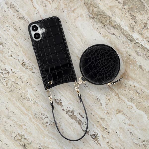 Selencia Nova Mini Pouch - Croco Black