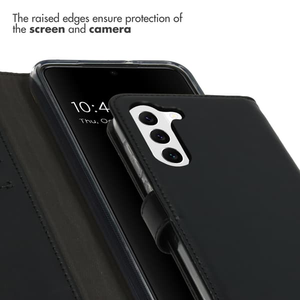 Selencia Ægte læder bogomslag til Samsung Galaxy S23 - Sort