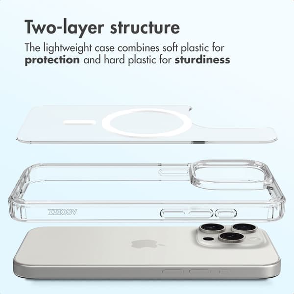 Accezz Xtreme Impact Baksida MagSafe för Apple iPhone 15 Pro - Transparent